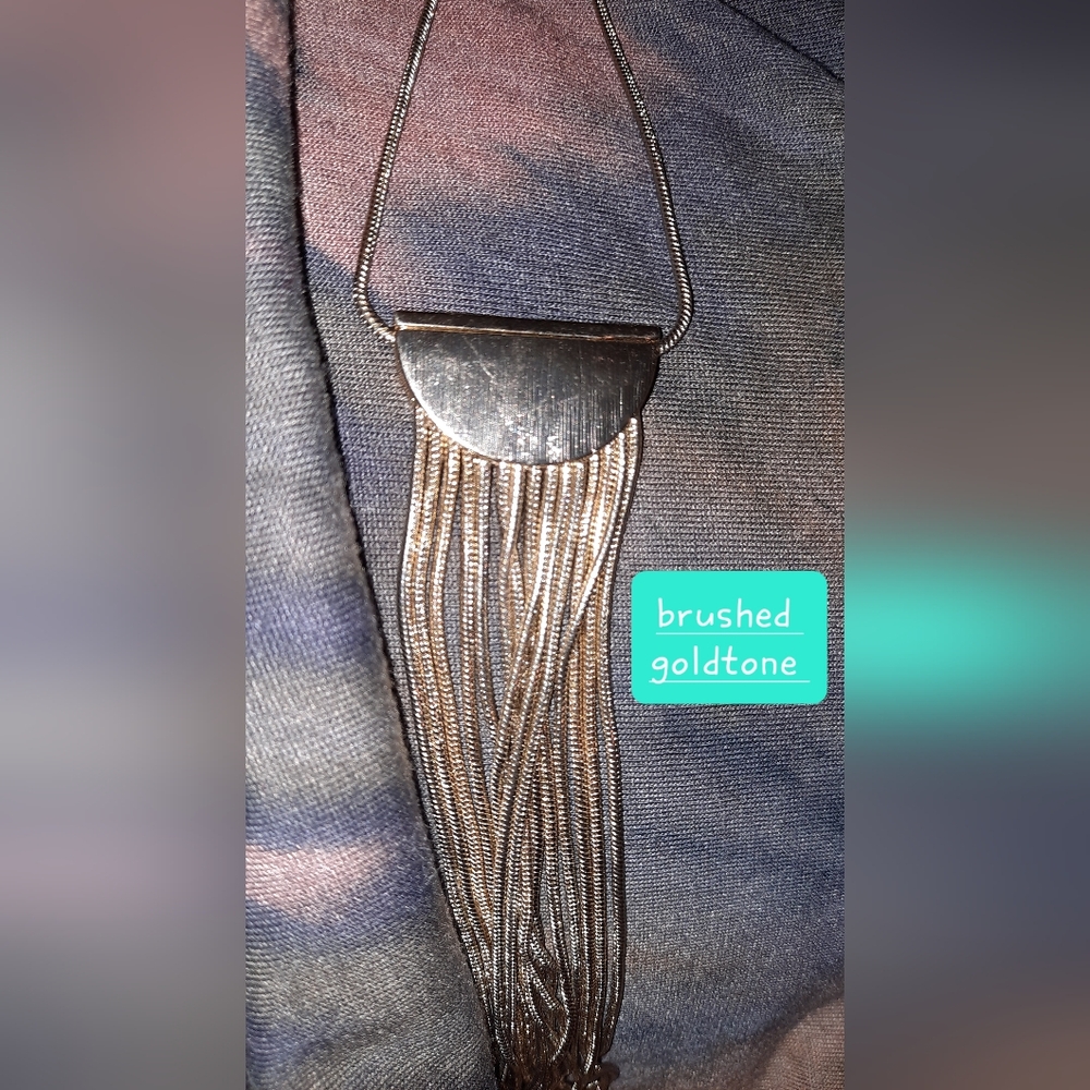 White house black market long mother of pearl look tassel fringe Necklace - Picture 15 of 16
